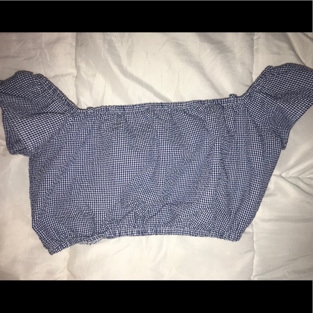 LF Blue Gingham Top